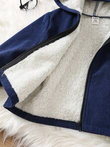 SHEIN 宝宝休闲保暖灯芯绒连帽外套，适合秋冬季外出 - 彩色 - 查看 11