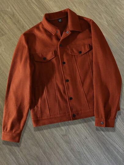 Manfinity Hypemode 男士纯色单排扣休闲夹克，秋冬