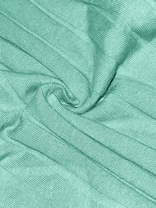 Slaydiva Nuevo mono corto casual y informal de punto con costillas anchas y ajustadas - verde menta - Ver 9