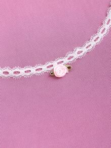 Sweetra Crop Top mit Spitzenkante, Lässig für Frühling und Sommer