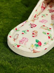 Strawberry Shortcake X SHEIN 3D Bow Decor Ditsy Floral Kapcie Domowe - Wielokolorowe - Zobacz 8