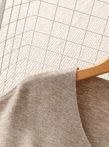 SHEIN LUNE Women's Spring And Summer Casual Batwing Sleeve Knit Top - Grey - View 4