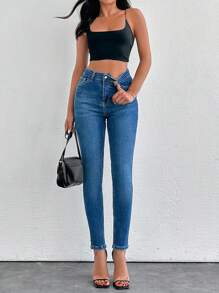 Women's Skinny Jeans - Blue - View 3