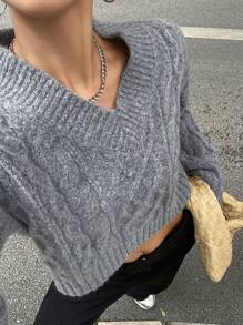 DAZY Basic Crewneck Casual Sweater For Women,Fall Clothes - Grey - View 4