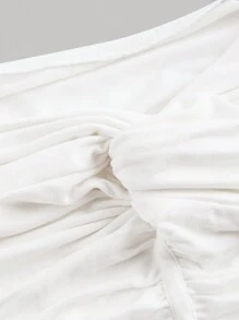 SHEIN MOD Plus Size Women Romantic Ruffled Strappy Sleeveless Top, White - White - View 4