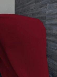 Slaydiva Plus Size Loose Vacation Style Scoop Neck Hollow Out Dress - Burgundy - View 6