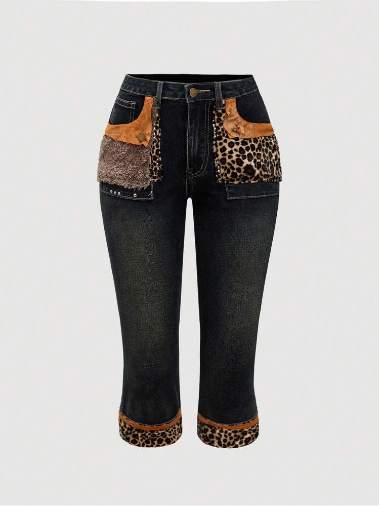 ROMWE J-Fashion Y2K Style Low-Waisted Vintage Leopard Print