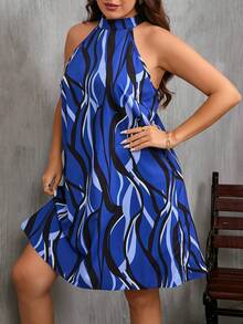 SHEIN Clasi 大码斑马印花夏装 - 藍色 - 查看 4