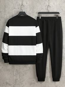 Manfinity Homme Men's Patchwork Pullover Hip-Hop Style Sports Leisure Sweatshirt