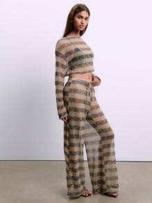 SHEIN Unity Áo crop top dài tay móc - Nhiều màu - Xem 5