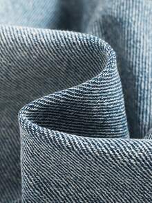 年轻女孩水钻装饰直筒牛仔裤，时尚休闲裤，秋季 - 藍色 - 查看 5