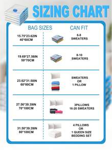 1PC Vacuum Compression Zipper Storage Bags,Storage Containers, Storage Bags.School Bag,Vacuum Compression Bag [Pump Not Included] For Clothes, Quilts, Cabinet,Dolls, Girls Toys Storage-Saves 80% Space, Travel Storage Bag (5 Sizes Available) Decorations Autumn Decor Festival Decor Room Decor Home Decor Fall Decor Bedroom Decor Christmas For Holiday Gift Giving - Blue and White - View 8