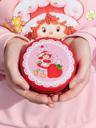 Strawberry Shortcake X SHEIN Cartoon Character & Strawberry Pattern Jewelry Storage Box, Gifts, Day