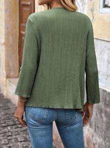 SHEIN LUNE 女士春秋纯色长袖开襟优雅西装外套