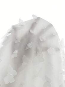 Chiquease Butterfly Appliques Mesh Overlay Skirt - White - View 6