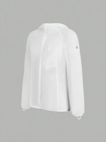 Gameset SHEIN Sport Women Graphic Print Hooded Zipper Front Long Sleeve Lightweight Jacket - White - View 8