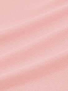 SHEIN ICON 女式春夏纯粉色长袖前系带长袖上衣 - 藕粉色 - 查看 3