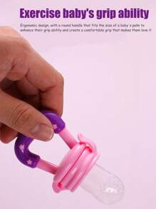 1 pezzo rosa per alimenti silicone Infante & frutta & verdura Alimentatore con mesh Borsa , dentizione Giocattolo