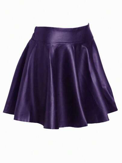 Sweetra Plus Size Solid Color Casual Skirt, Summer PU Leather Women