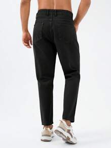 RueChic Men Solid Slant Pocket Jeans - Black - View 2