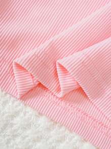 6pcs Baby Girls Ribbed Knit Long Sleeve Tops And Flared Pants Pajamas Set In Yellow, Pink And White, 3 Sets - Multicolor - View 8