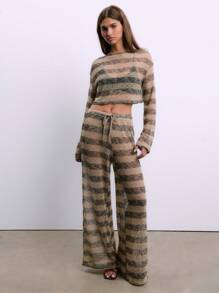 SHEIN Unity Áo crop top dài tay móc - Nhiều màu - Xem 4