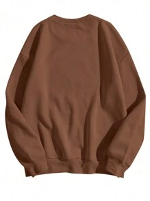 Calvaya Plus Size Pumpkin Cartoon Halloween Sweatshirt Graduation,Back To School Outfits,Graduation,Teacher Outfits For Women,Back To School - Coffee Brown - View 2