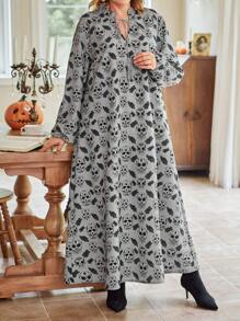 Rochie lungă, lejeră, lejeră, pentru primăvară și vară - Negru - Vizualizare 3