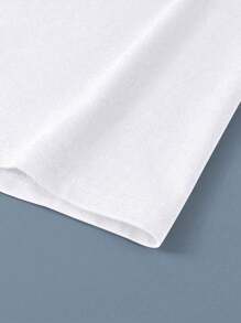 PAVTROS 2pcs Men Summer Cartoon Character Printed Crew Neck Tee & Drawstring Waist Shorts Set - Multicolor - View 3