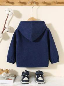 SHEIN 宝宝休闲保暖灯芯绒连帽外套，适合秋冬季外出 - 彩色 - 查看 2