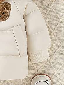 2 件装男婴连帽泰迪羊毛加厚外套 2024 年秋冬新款舒适保暖可爱简约