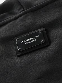 Manfinity NXTstreet 男士印花连帽衫，休闲日常穿着，秋冬 - 黑色 - 查看 6