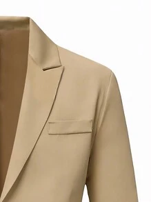 Manfinity Mode Men's Business Solid Color Simple Daily 2pcs/Set Single Button Blazer & Suit Pants Suit