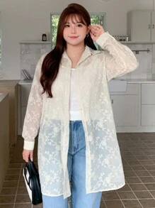 Dazy Petite Plus Plus Size Women's Spring And Summer Puff Sleeves Elegant Blouse Sheer