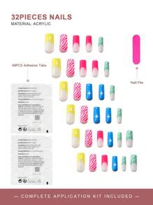 Y2Kool Pati Paints Unghie finte Y2K alla moda, adatte per le vacanze