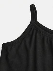 SHEIN 青少年女孩编织纯色宽松衬衫 + 针织吊带背心 + 一体式短裤休闲装 - 淺粉色 - 查看 6