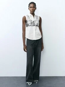 Maija 2pcs Beaded Spaghetti Strap Top And Tank Women Blouse Set - Multicolor - View 8