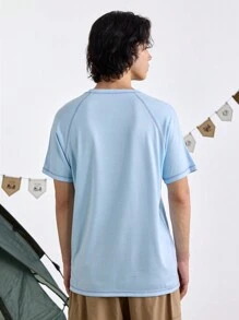 In My Nature T-shirt décontracté mode simple et confortable à manches courtes, col rond, couleur unie imprimée, pour homme, usage quotidien et école