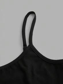 SHEIN Essnce 3 件大码女式套装，白色衬衫，吊带背心，紧身裤，休闲时尚 - 黑與白 - 查看 4