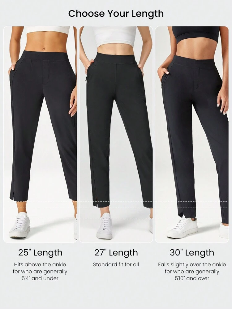 Pantalon de travail fendu ultra-léger à séchage rapide VitalSwift, coupe près du corps, avec poches latérales, décontracté pour l\'été