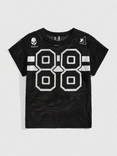 Street Life Pull tricoté à motif numérique rayé bicolore décontracté pour hommes, printemps/été