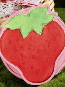 Strawberry Shortcake X SHEIN Ví đựng tiền xu hình nhân vật hoạt hình dễ thương và hình quả dâu tây, ý tưởng quà tặng. - Đỏ - Xem 8