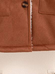 Chaqueta de estilo de moda con manga larga, solapa y botones para bebé niña