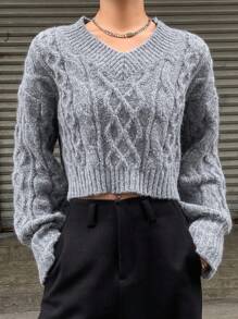 DAZY Basic Crewneck Casual Sweater For Women,Fall Clothes - Grey - View 1