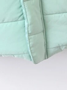 SHEIN Young Boy's Mid-Length Hooded Zip-Up Pocket Padded Coat, Suitable For Autumn & Winter, Comfortable Warm Material, Streetwear Stylish Design - Baby Blue - View 5