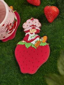 Strawberry Shortcake X SHEIN 1pc Cute Cartoon Character & Strawberry Pattern Cup Coaster