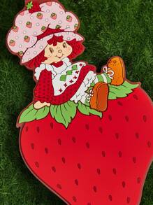 Strawberry Shortcake X SHEIN 1 Pc Cute Cartoon Character & Strawberry Pattern Luggage Tag,Gift Ideas - Red - View 4