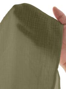 SHEIN LUNE Vestido largo y suelto de mujer, cómodo y transpirable para el ocio y las vacaciones - Verde militar - Ver 6