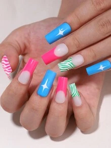 Y2Kool Pati Paints Unghie finte Y2K alla moda, adatte per le vacanze