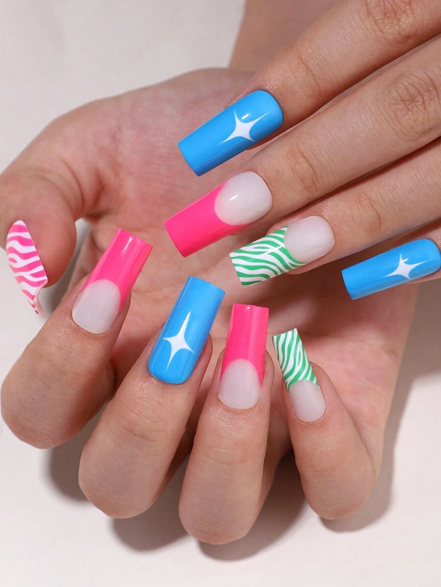 Y2Kool Pati Paints Unghie finte Y2K alla moda, adatte per le vacanze